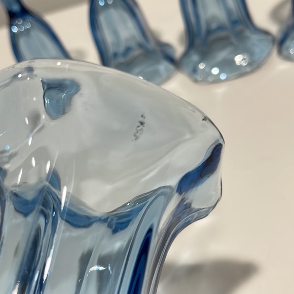 Libbey Blue Glass Ice Cream Sundae Parfait Tulip 6”Cups glasses Set of 8 - Picture 15 of 16